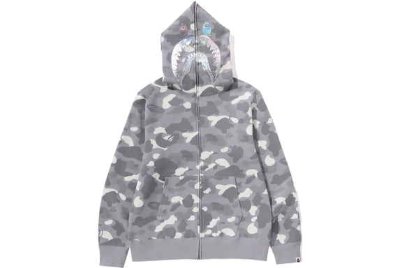 BAPE City Camo Shark Full Zip Hoodie (SS24) Gray