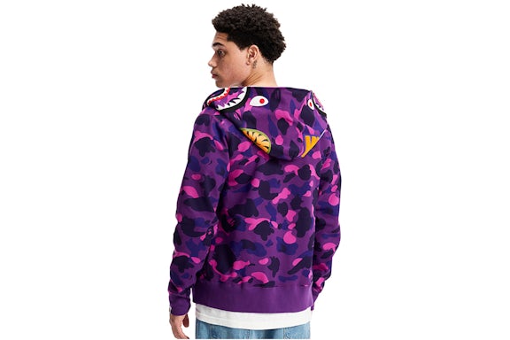 BAPE Color Camo Shark Full Zip Hoodie Purple