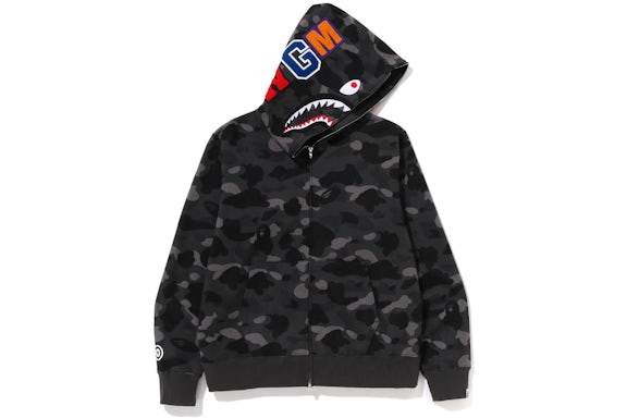 BAPE Color Camo Shark Full Zip Hoodie Black
