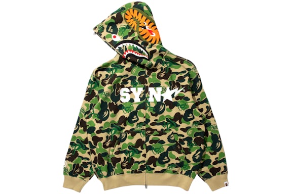 BAPE x Spotify x Central Cee Camo Shark Full Zip Hoodie Green