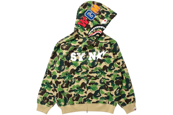 BAPE x Spotify x Central Cee Camo Shark Full Zip Hoodie Green