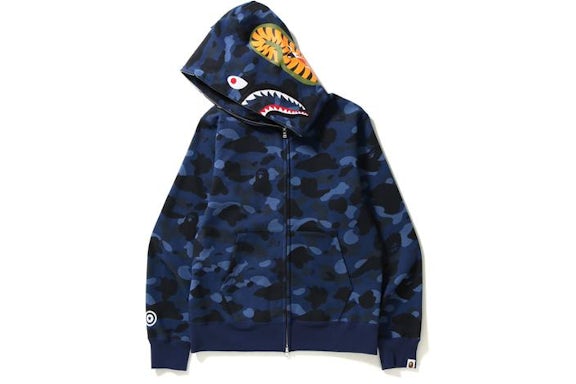 BAPE Color Camo Shark Full Zip Hoodie Blue