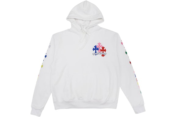Chrome Hearts Multi Color Cross Hoodie White