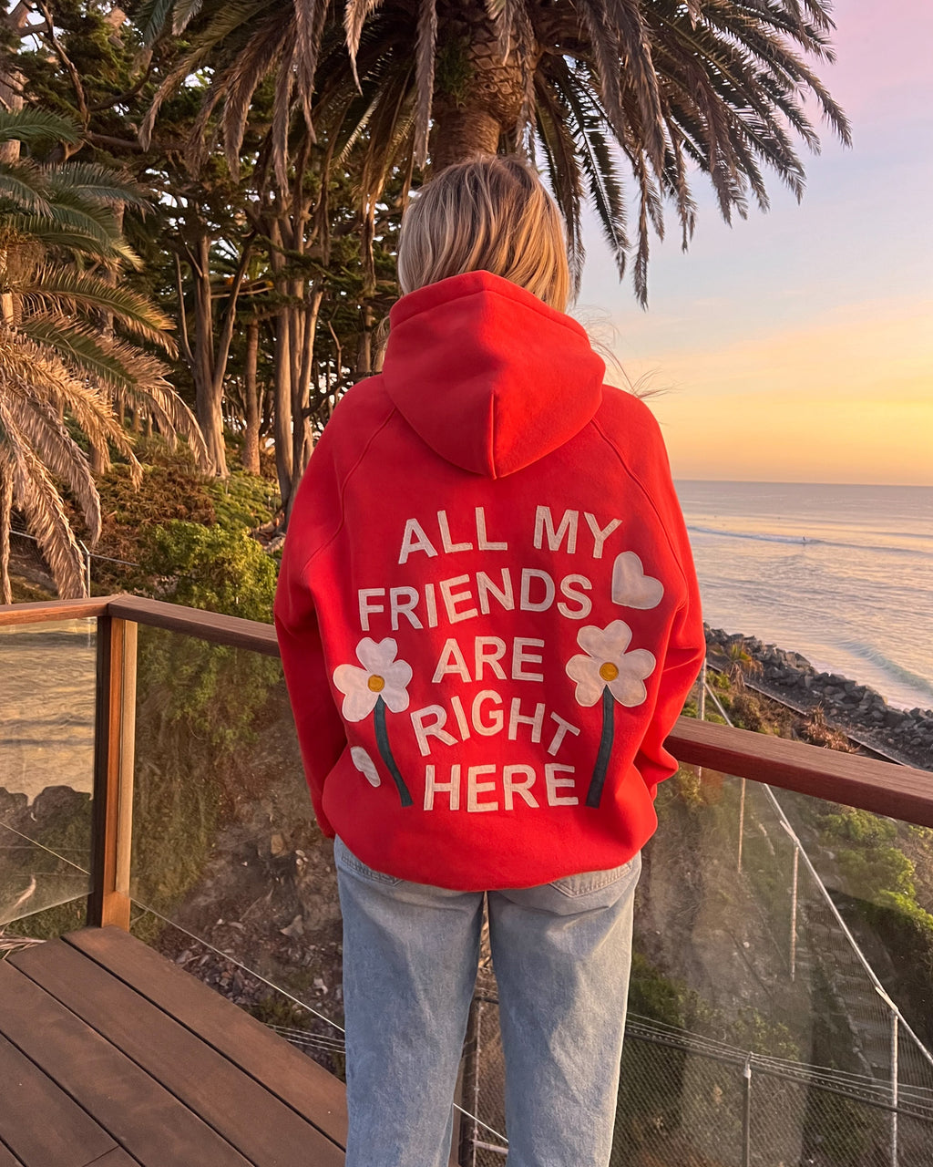 All my Friends Oversized Lux Hoodie in Red