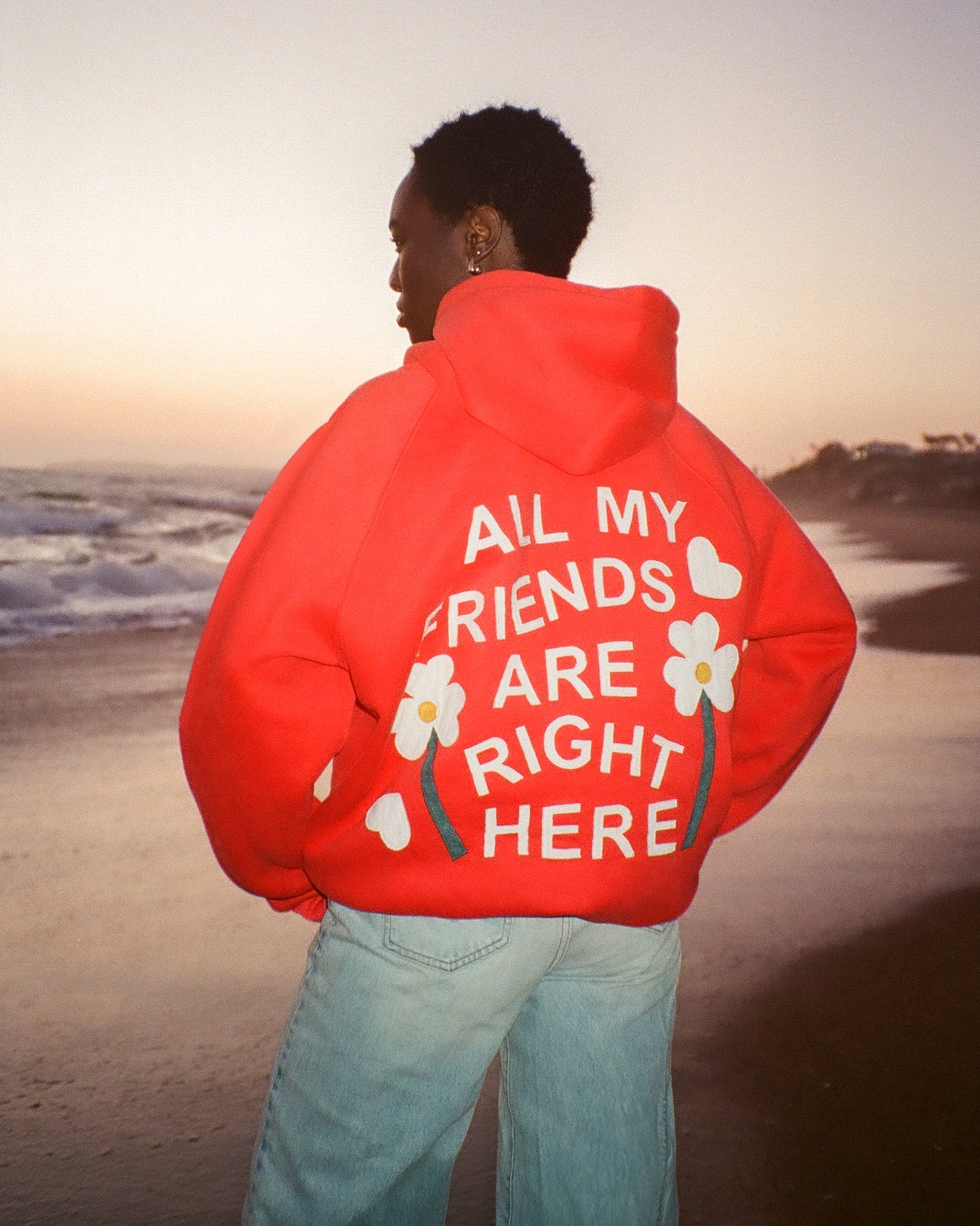 All my Friends Oversized Lux Hoodie in Red