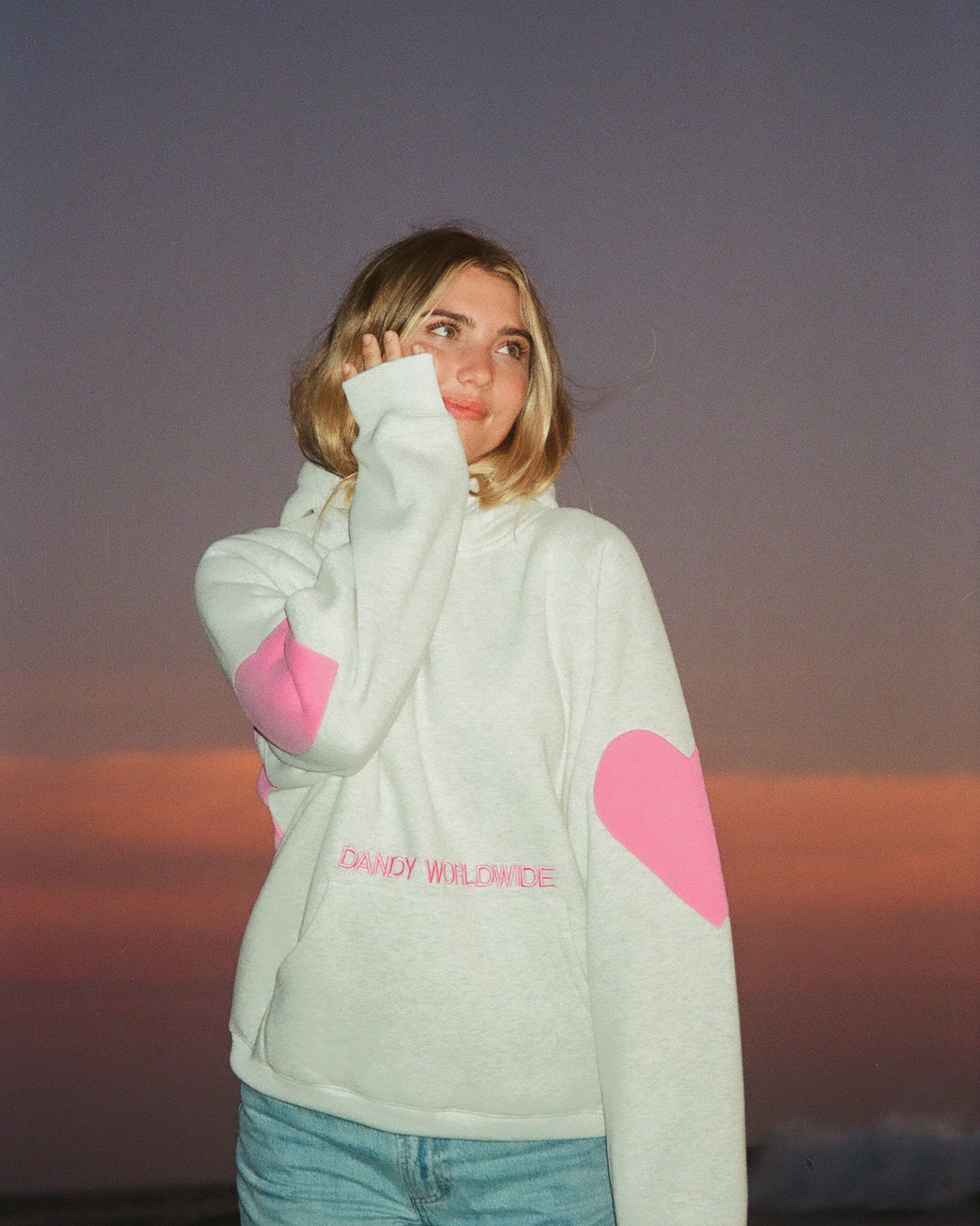 Big Heart Oversized Lux Hoodie in Heather Gray
