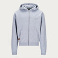 GREY BASIC ZIP HOODIE