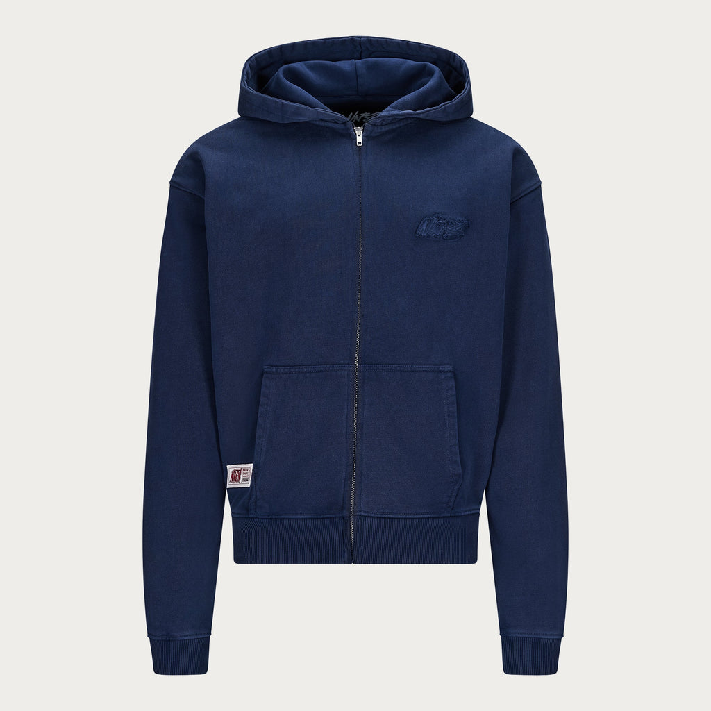 NAVY BASIC ZIP HOODIE